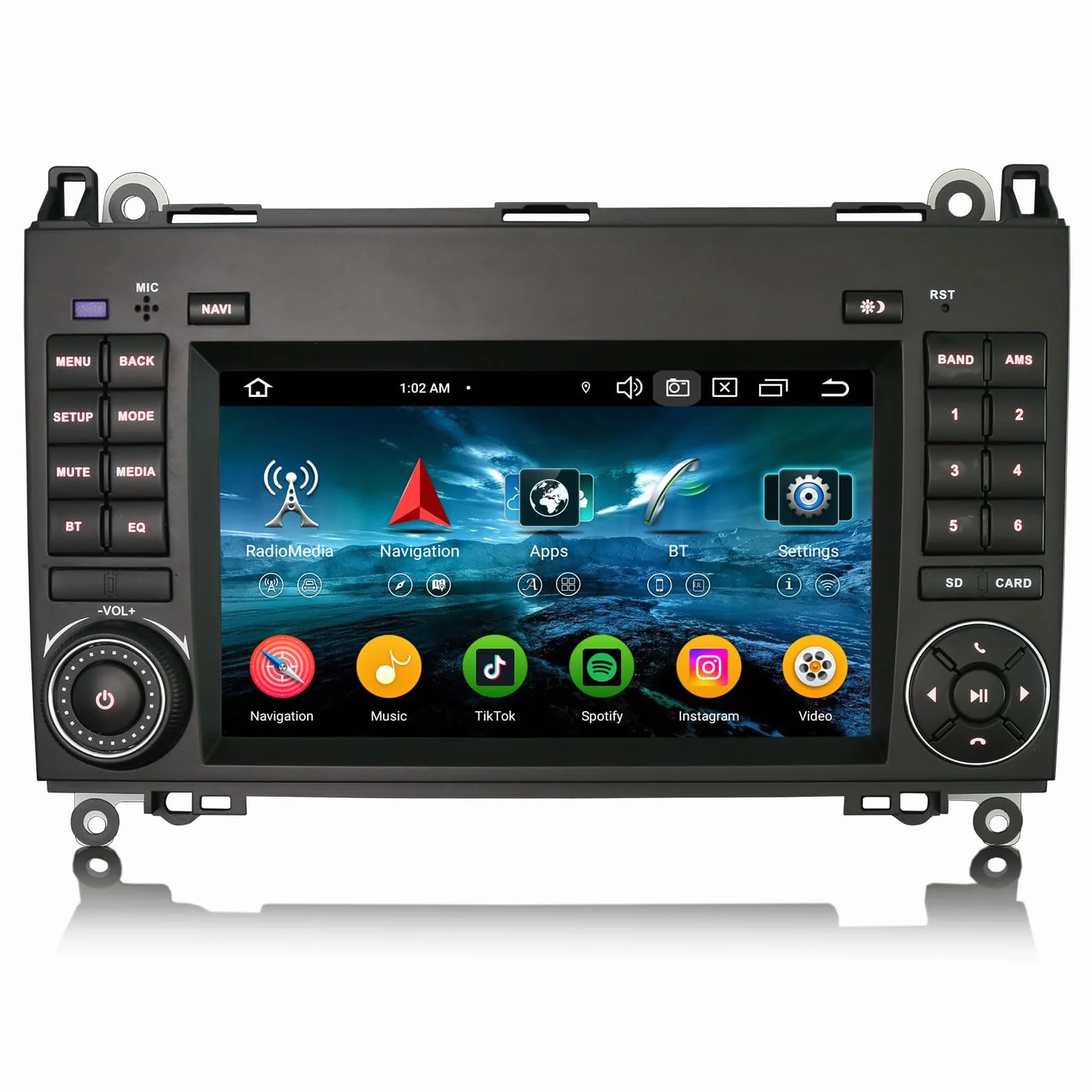 Erisin radio samochodowe 7" 8-rdzeniowe 4GB+64GB z systemem Android 14, Bluetooth, GPS, nawigacja do Mercedesa Klasa A W169, Klasa B W245, Viano, Vito, Sprinter, VW Crafter, Canbus, CarPlay, Android