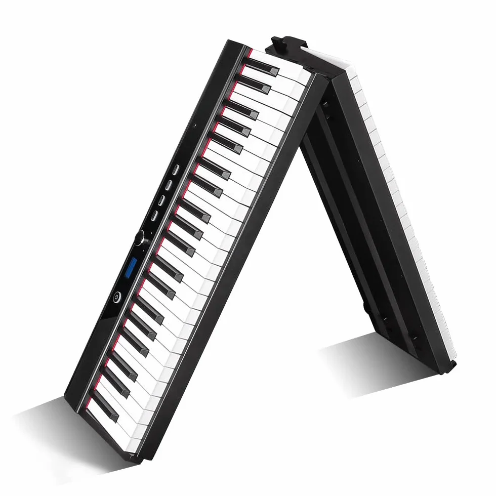 Coomusic 88 klawiszy cyfrowe pianino składane Bluetooth z podświetlanymi klawiszami półważona przenośne