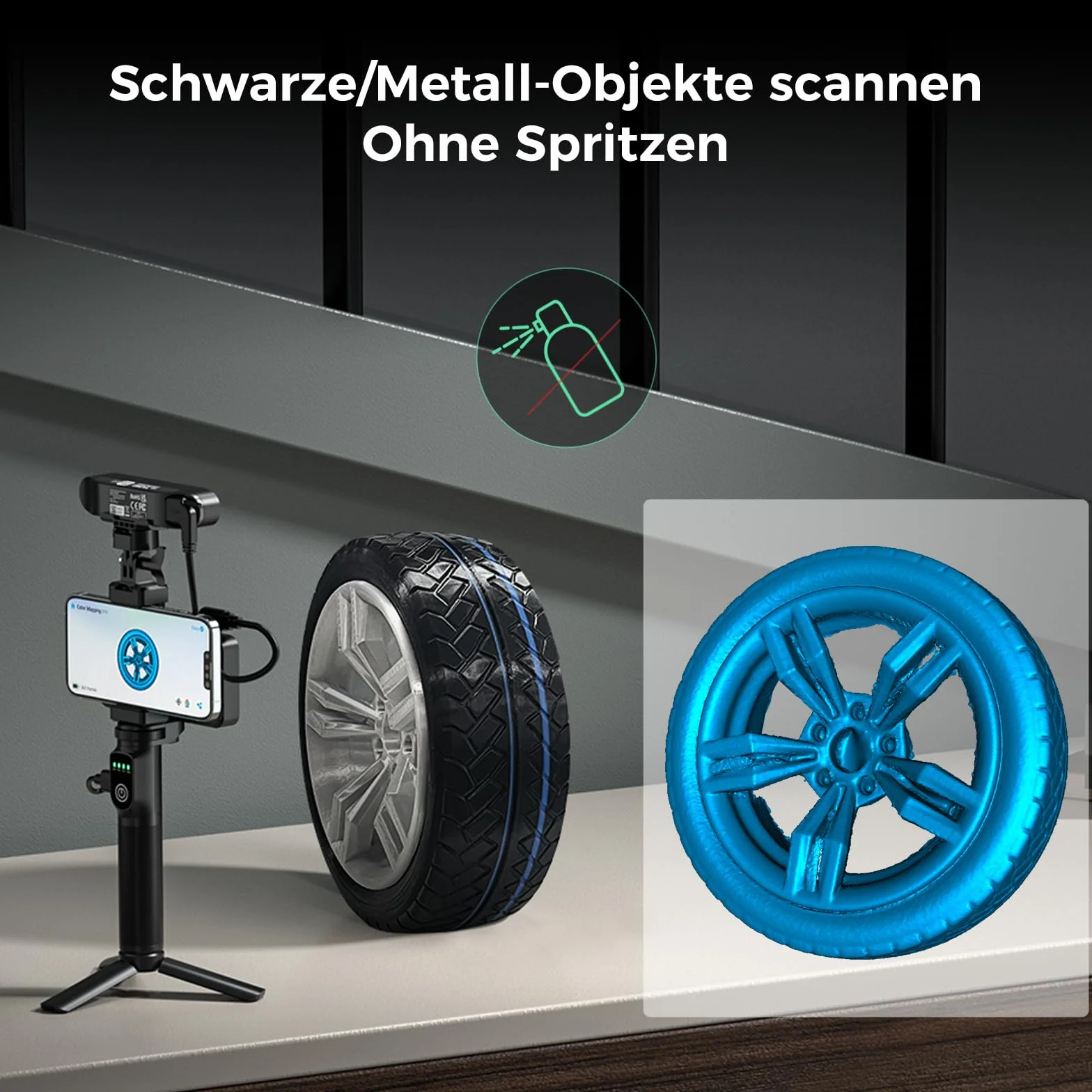 Creality Skaner 3D CR-Scan Ferret Pro do druku 3D, skaner ręczny z bezprzewodowym skanowaniem i śledzeniem zapobiegającym wstrząsom, ulepszenie do szybkiego skanowania pełnokolorowego, dokładność 0,1