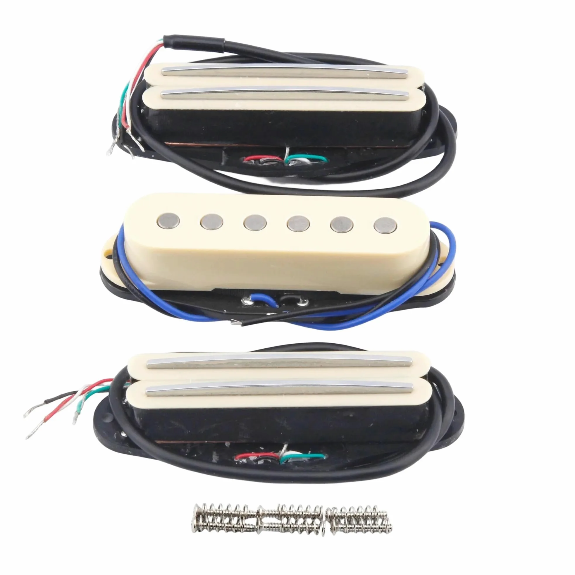 Profesjonalne Przetworniki Gitarowe Zestaw 3 Przetworników Ceramicznych Z Podwójną Szyną I Pojedynczą Cewką Do Gitar Elektrycznych I Akustycznych(Yellow Set)
