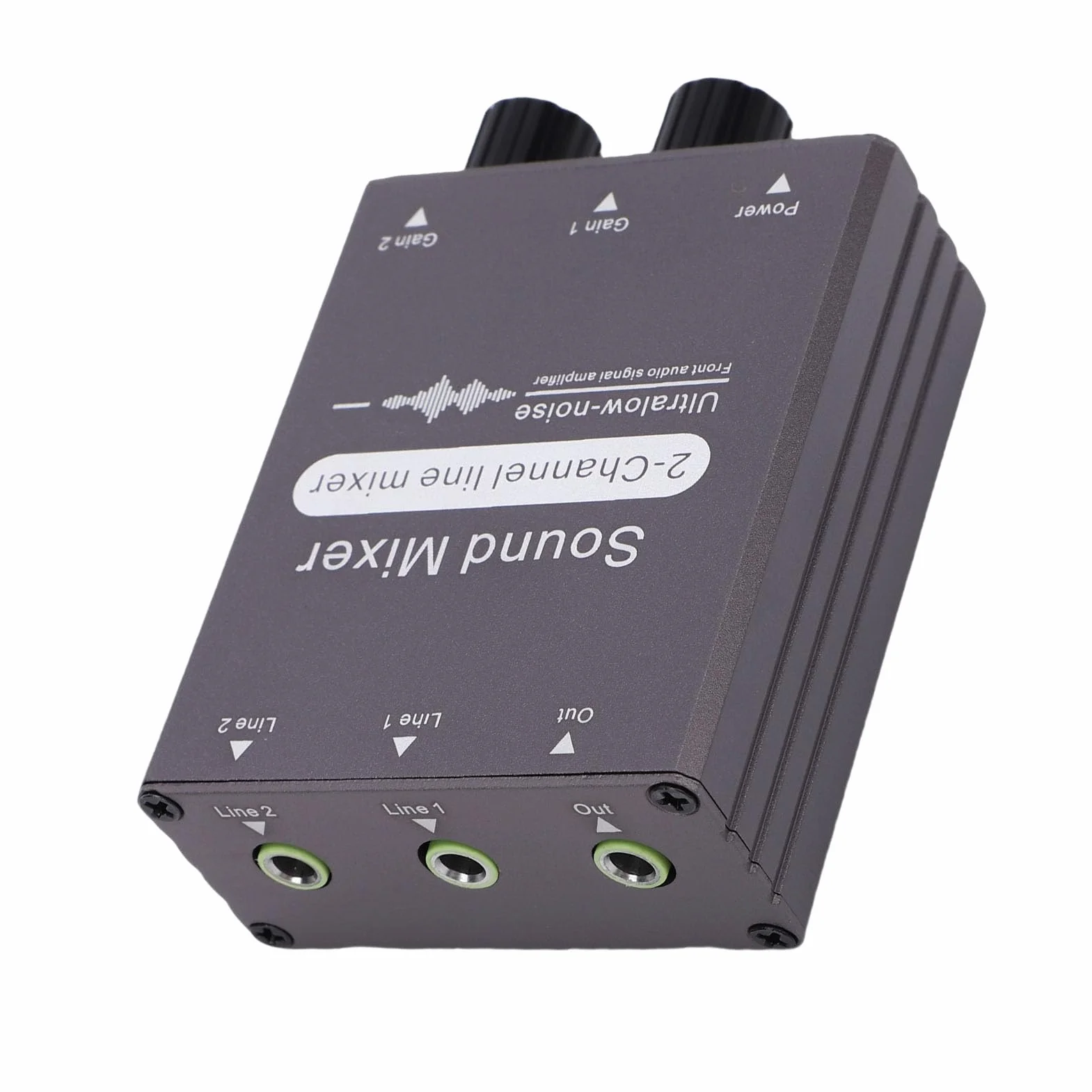 Elprico Mikser Dźwięku 3,5 Mm, 2 Wejścia i 1 Wyjście, Miksowania Dźwięku Stereo z podwójną regulacją Głośności, do Komputerów i Słuchawek
