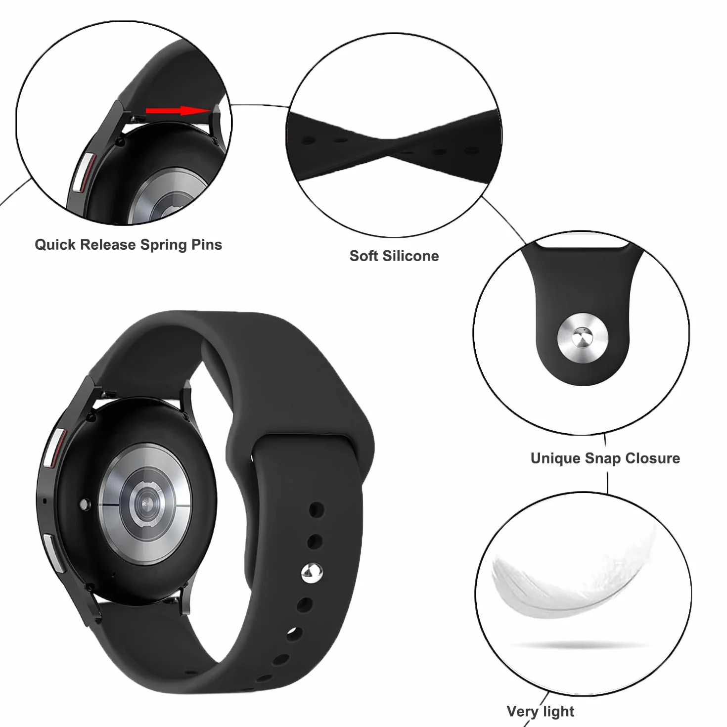 Issinlky Pasek sportowy Soft Silicone do Garmin Venu Sq/Music/Sq 2/Music, 20mm do Garmin Venu 2 Plus/Vivoactive 6/5/3/Vivomove HR/Forerunner 55 245 645
