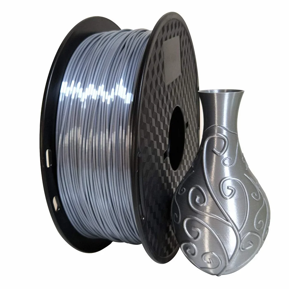 CC3D Jedwabne Srebrny filament PLA 1,75 mm 1KG Szpula filamentu drukarki 3D Materiał drukowania 3D Jedwabiście błyszczący metaliczny srebrny metalowy filament PLA Jedwab Srebrny kolorze srebrnym