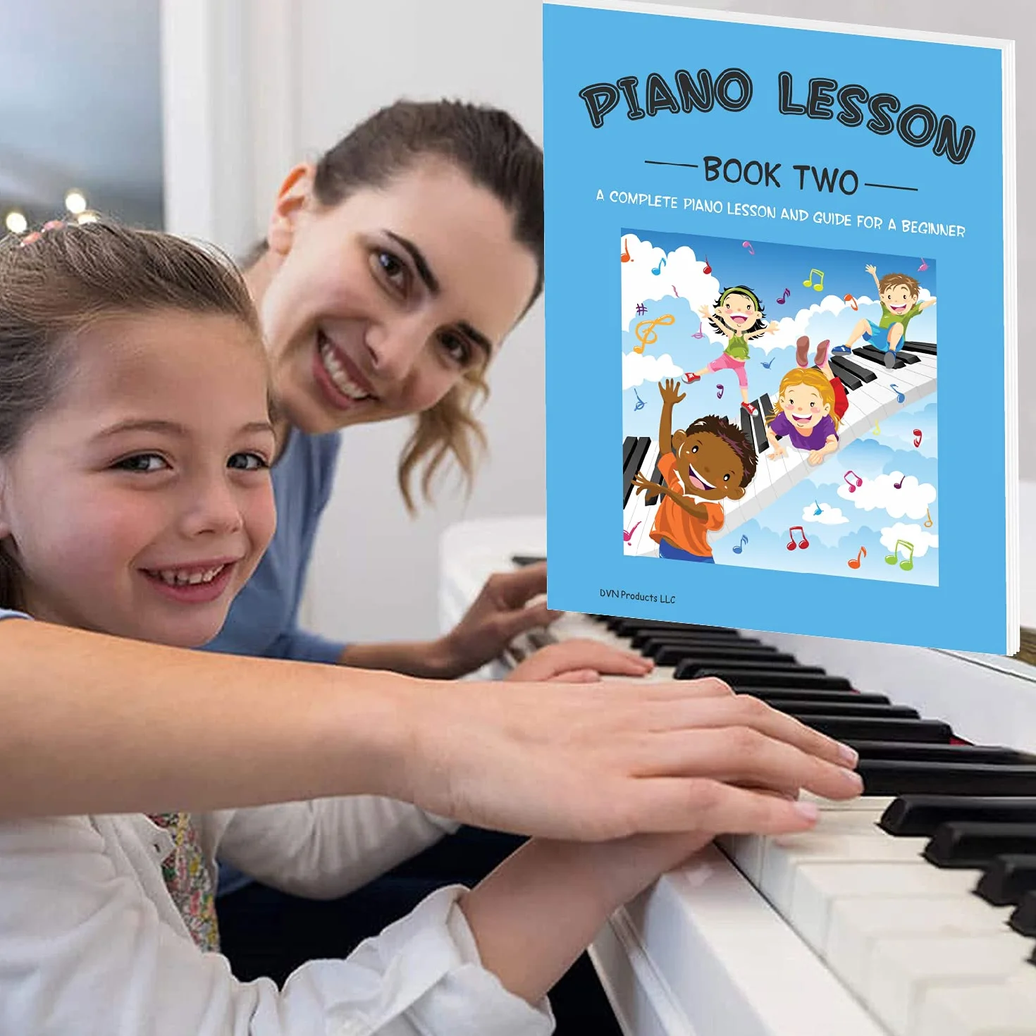 Kompletna lekcja muzyki fortepianowej i przewodnik 2 dla dzieci i początkujących; zaprojektowany i wydrukowany w USA