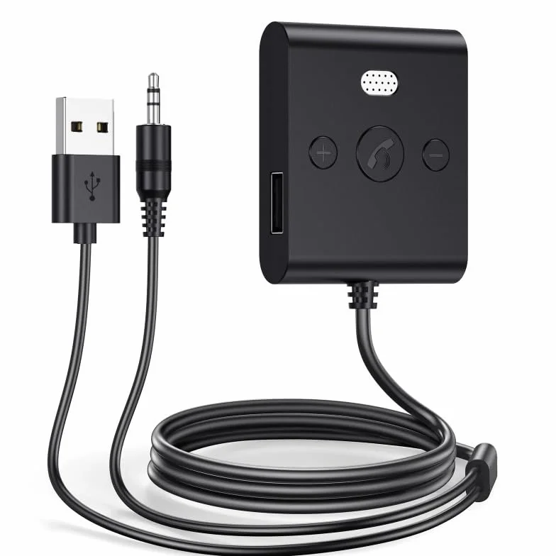Bluetooth 5.4 Car Kit AUX Audio Receiver 3,5 mm USB U-Disk Stereo Wireless Audio Adapter z mikrofonem, rozmowy głośnomówiące, nawigacja, muzyka