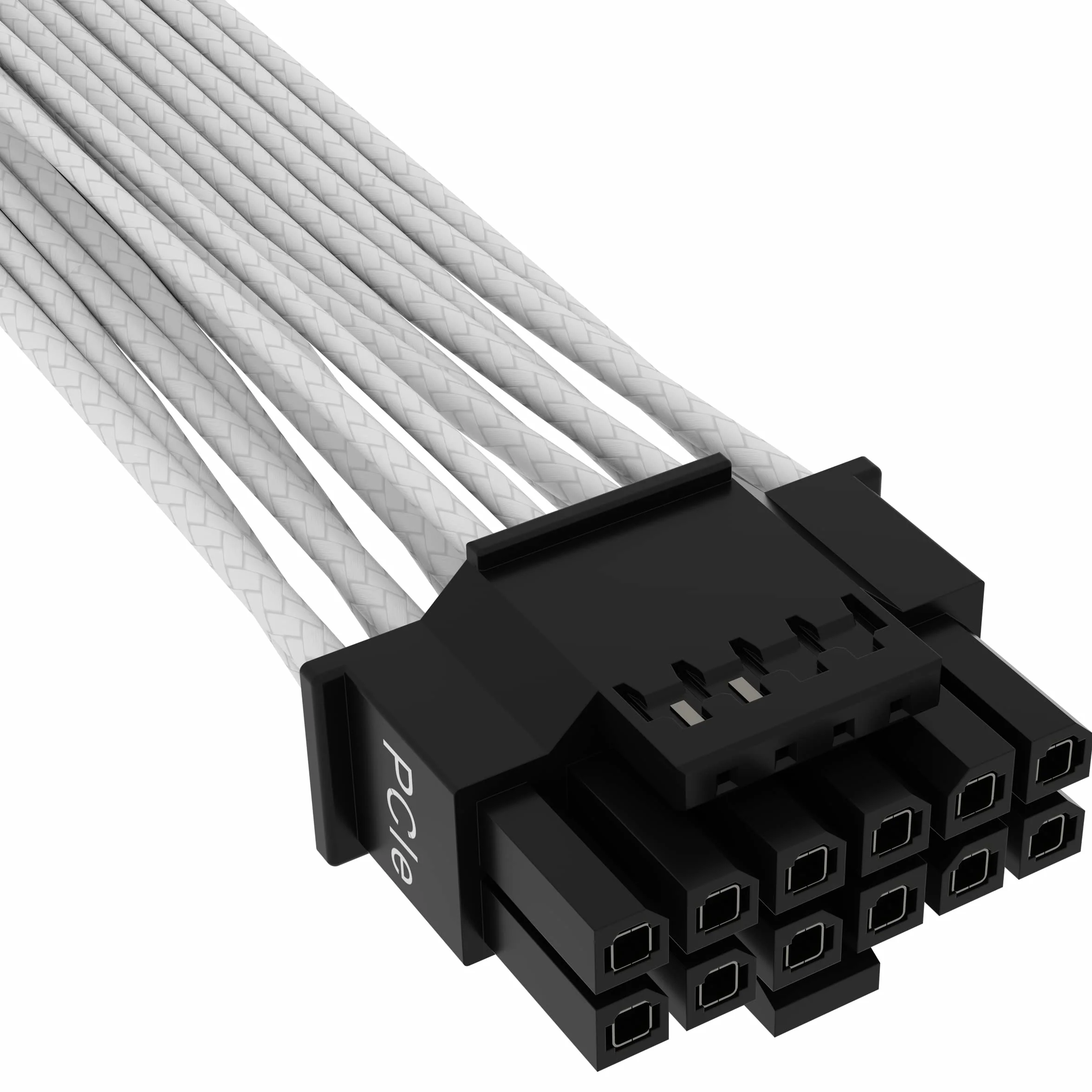 Corsair Premium 600 W PCIe 5.0 / Gen 5 12VHPWR Kabel zasilający - Nadaje się do zasilaczy typu 4 poprzez podwójne 8-pinowe złącze PCIe - 12+4-pinowe złącze - Biały