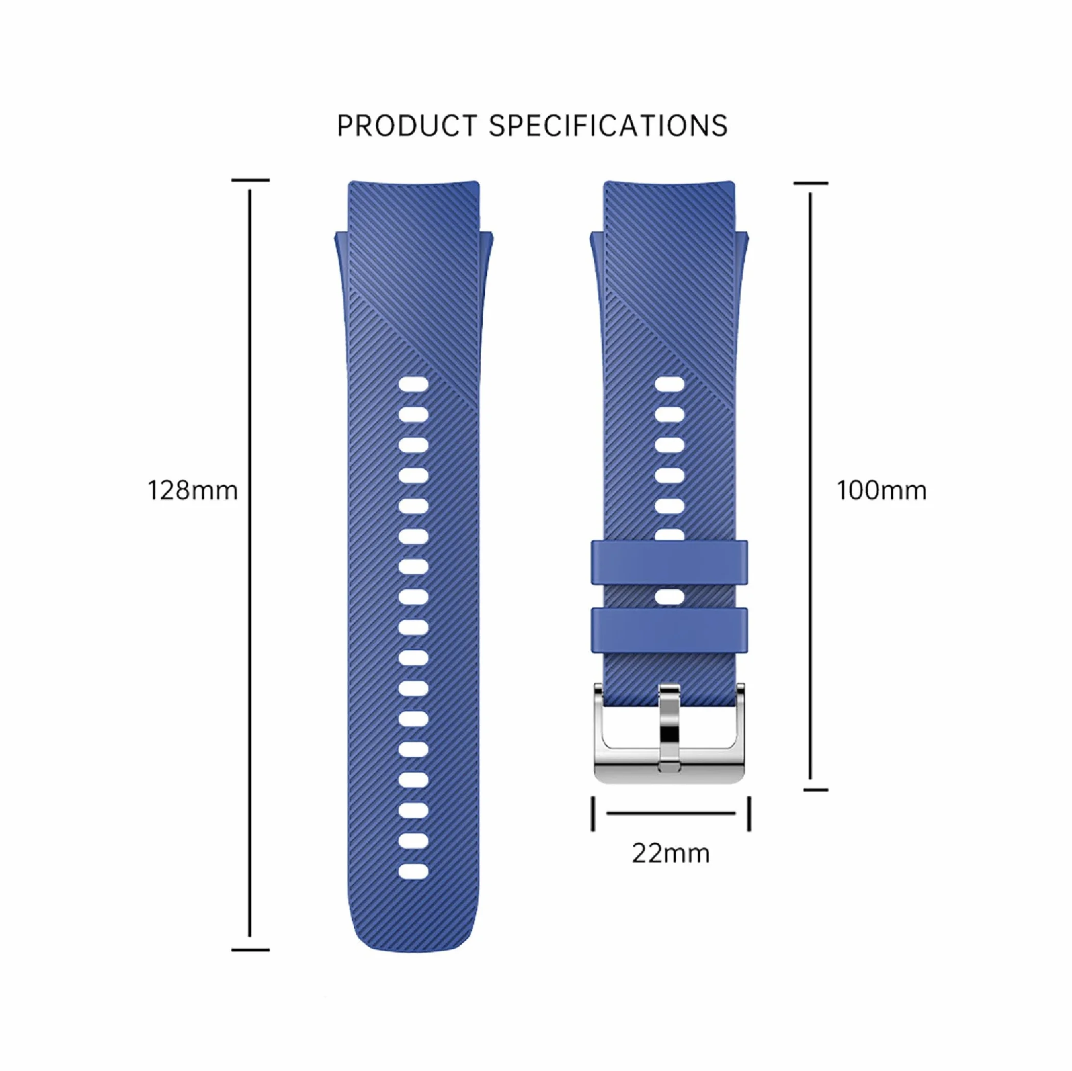 GIOPUEY Pasek kompatybilny z OnePlus Watch 3/2/2R/OPPO Watch X, miękki silikonowy pasek do zegarka, zamiennik paska [odporny na zużycie] [oddychający] - niebieski (Midnight Blue)