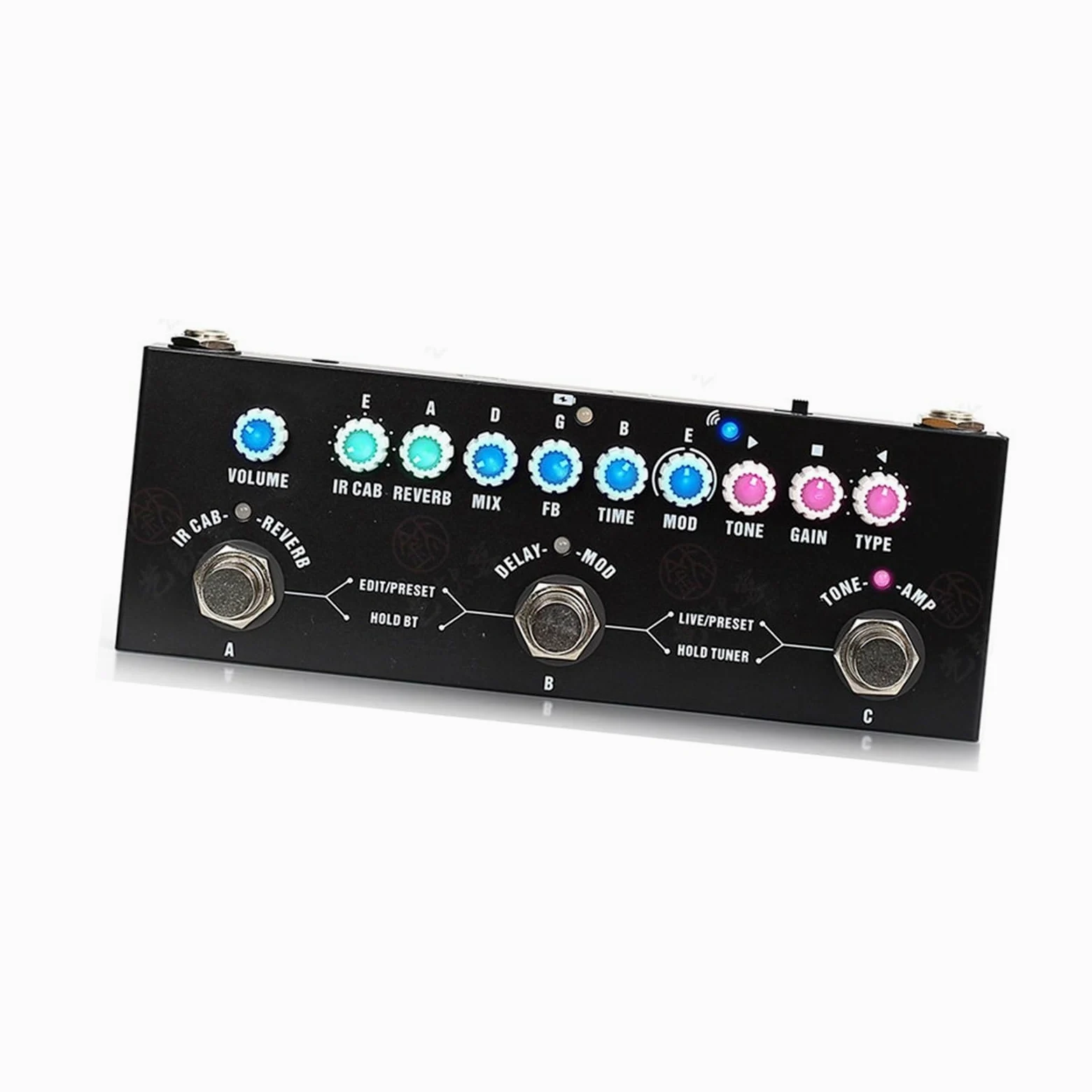 Efekty Gitarowe Gitara Elektryczna Pedał Multiefektowy Bas Wzmacniacz Symulacja Opóźnienia I Pogłosu(Black)
