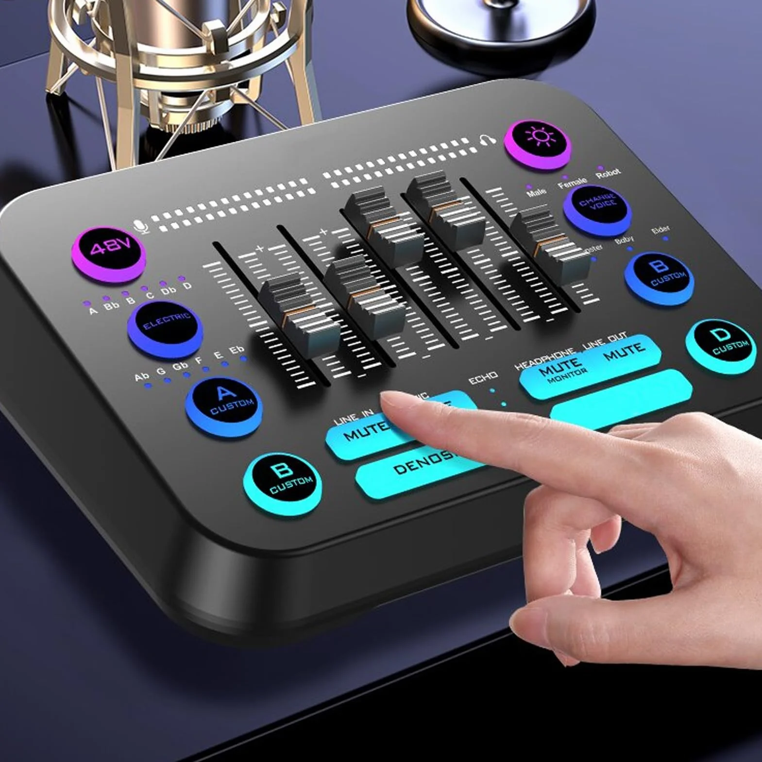 Topiky Pyle Professional Audio Mixer Dźwięk System Konsoli, Bluetooth DJ Mixer, Pakiet Miksera Audio, Mikser na żywo z Pro Przedwzmacniacz, Mikser Dźwiękowy RGB PC