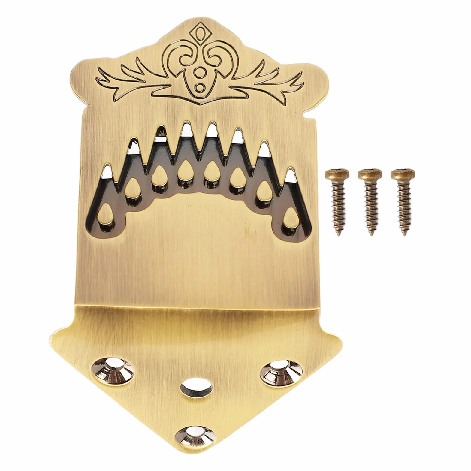 8 Strunowy Końcówka Mandoliny Wzór z Piór Metalowy Brązowy Kolor Końcówka Mandoliny część Zamienna Akcesoria do Instrumentów