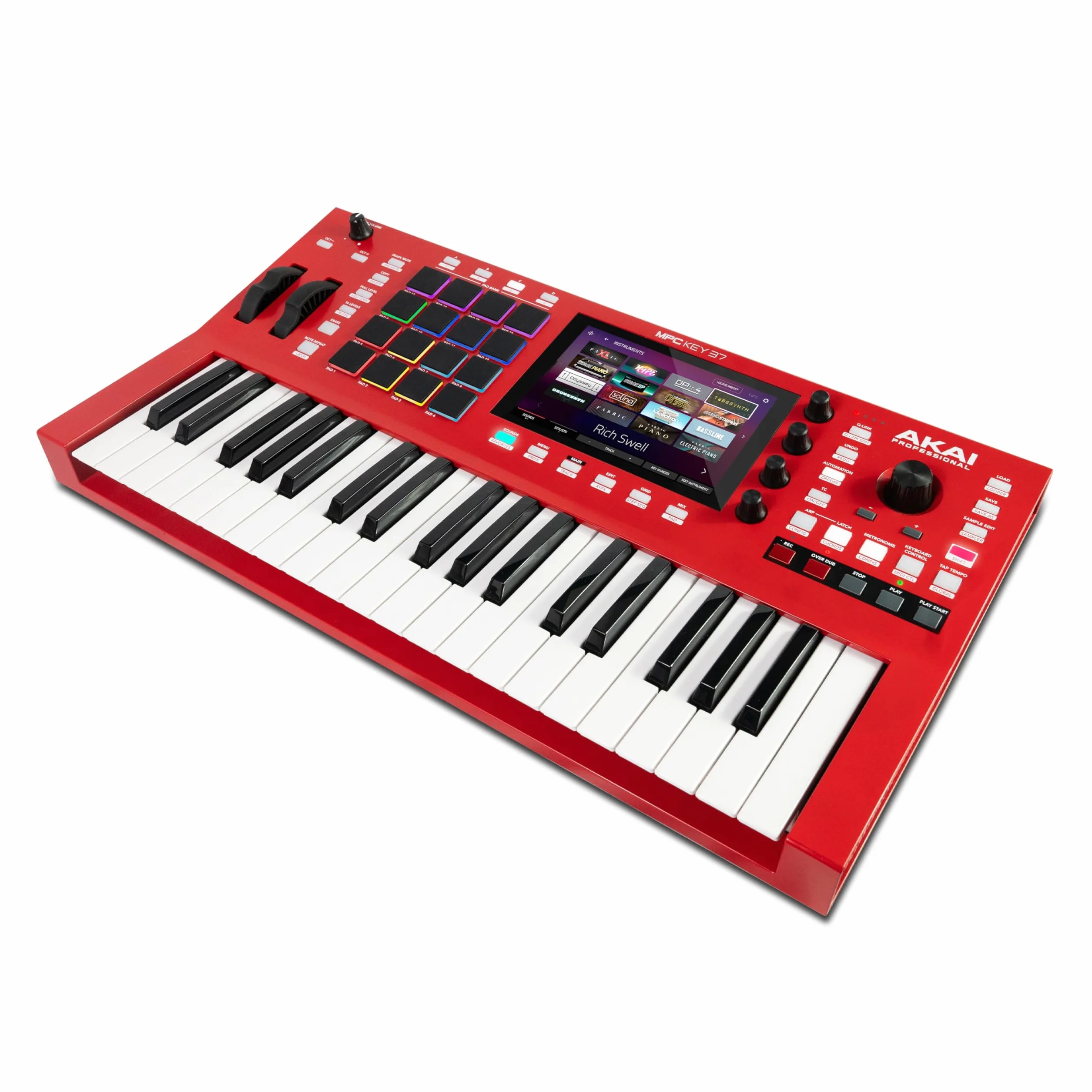 Akai Professional MPC Key 37 Samodzielny syntezator produkcyjny, automat perkusyjny, klawiatura MIDI, z Wi-Fi, Bluetooth, ekranem dotykowym, wtyczkami i integracją Native Instruments