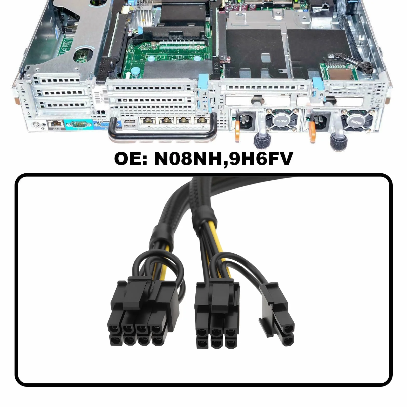 Kabel zasilający GPU 8-pinowy na podwójny 8-pinowy 6+2-pinowy do Dell R720 R720XD R730