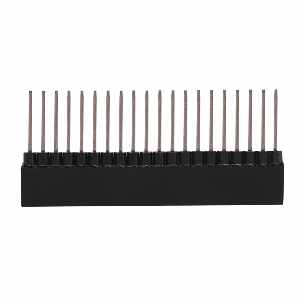 3 szt. 2 x 20 pinów 18 mm dwurzędowa męska nagłówek 2 x 20 54 m ekstra wysokie żeńskie 3 szt. nagłówki wtykowe 2,54 mm żeńskie nagłówki krótkie rzędowe dla bardzo wysokich podwójnych rzędów
