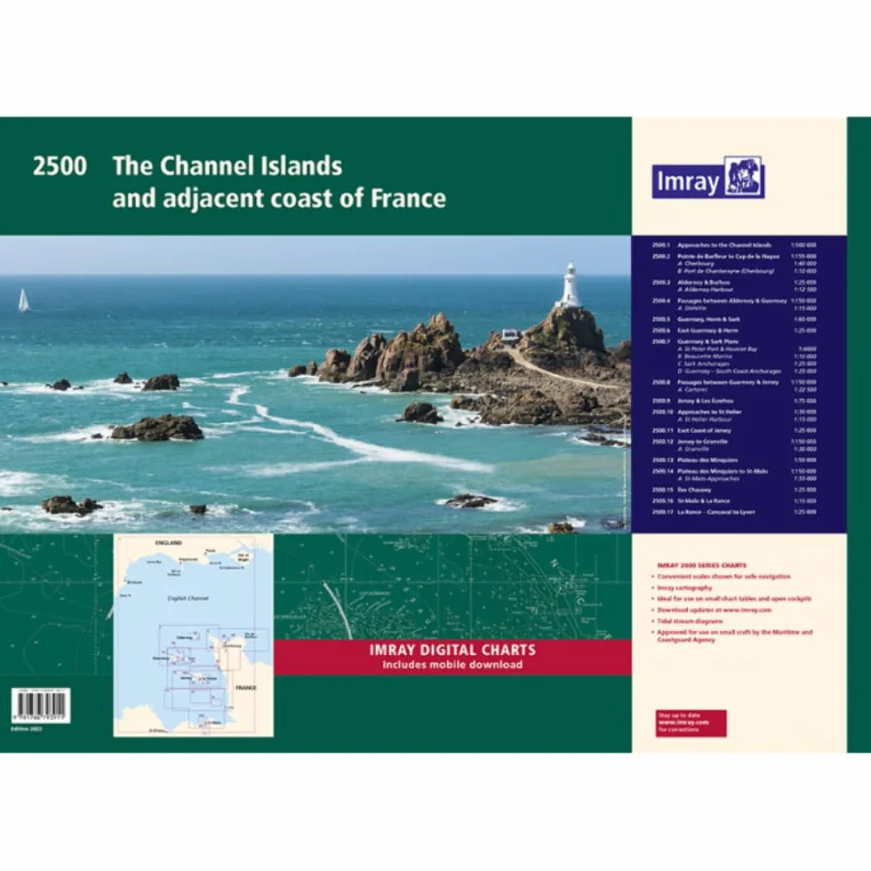 2500 The Channel Islands and adjacent coast of France Chart Pack Wiro-bound: Cabo de la Nao to the French border Chart Atlas