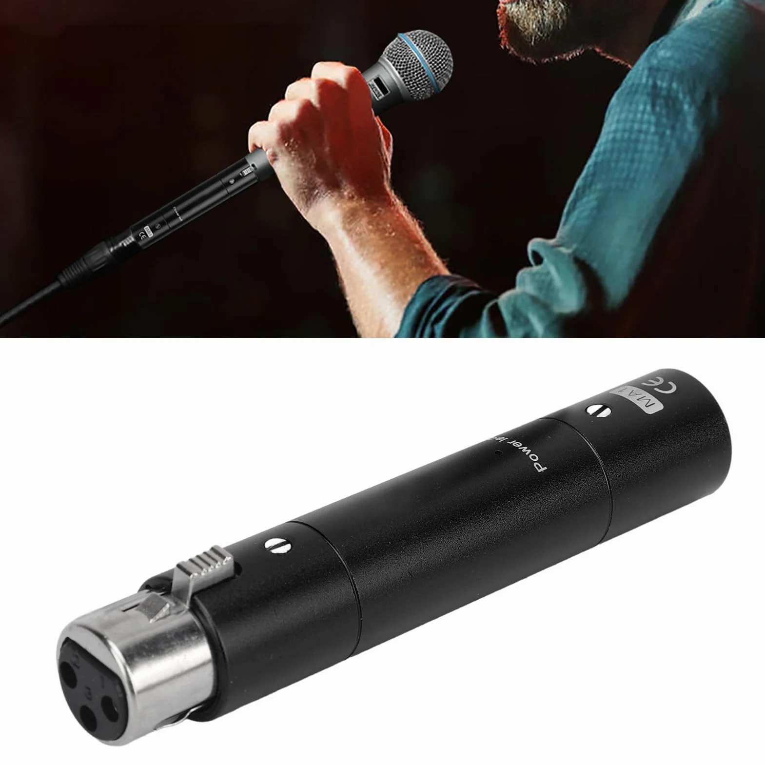 CHICIRIS Aktywny Wzmacniacz MIC z 28db Zysk Bezstronny Wzmocnienie dla Nadawania Transmisji na żywo XLR 3 Pin Złącza Męskiego/żeńskiego (BLACK)