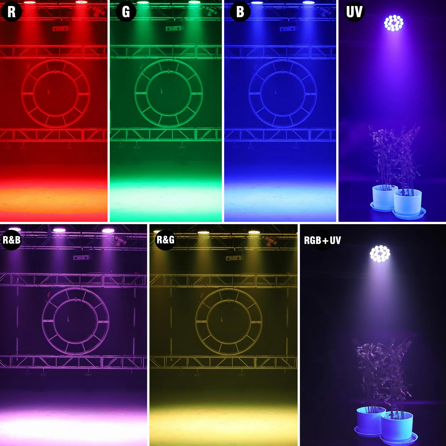 LED Par UV reflektor punktowy 200W 18 LED światło sceniczne 8CH RGB DMX dźwięk stroboskopowy