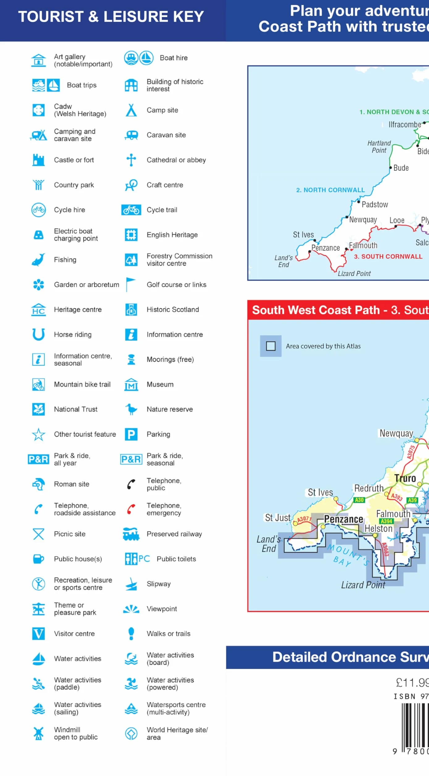 South West Coast Path 3 – South Cornwall: with Ordnance Survey mapping
