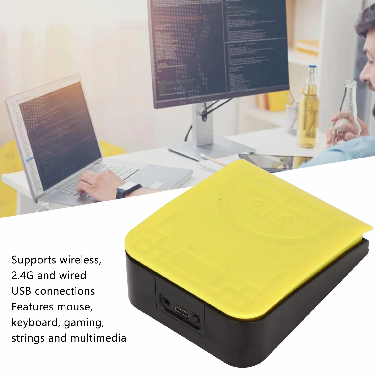 Zunate Bezprzewodowy przełącznik pedału nożnego Bluetooth 2.4G USB Tri Mode programowalna klawiatura komputerowa