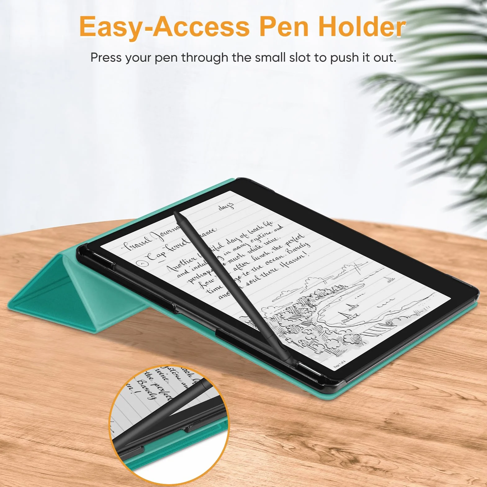 Fintie Etui do Kindle Scribe 2024/2022 - ultra cienkie, lekkie etui z uchwytem na długopis do Kindle Scribe 2024 o przekątnej ekranu 10,2", jadeitowa zieleń
