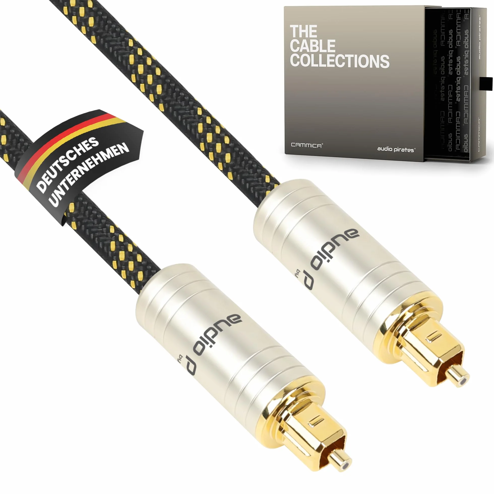 audio pirates by cammica optyczny TOSLINK kabel światłowodowy, Toslink & kabel cyfrowy | kabel cyfrowy SPDIF OD: 5,0 mm z osłoną i pozłacanymi stykami (1 sztuka – 1 metr)