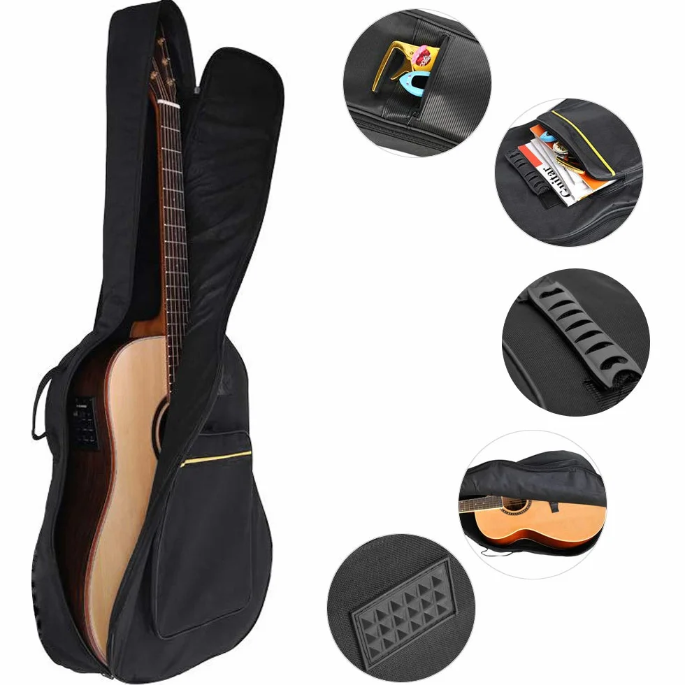 TRIXES pikowany pokrowiec na gitarę akustyczną i klasyczną 4/4