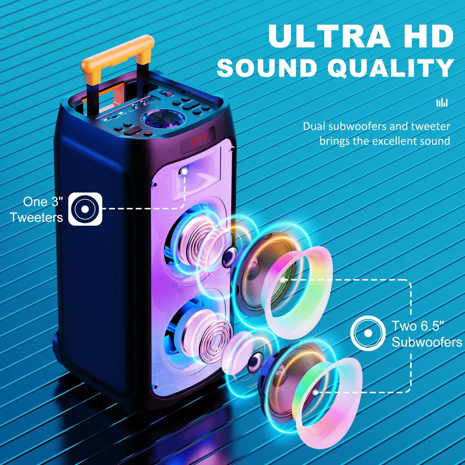 JYX Profesjonalne Karaoke Pełna z 2 bezprzewodowymi mikrofonami, Głośnik Bluetooth Karaoke Przenośny system Pa,TWS, Radio MP3 USB/TF/FM/Rec na imprezę