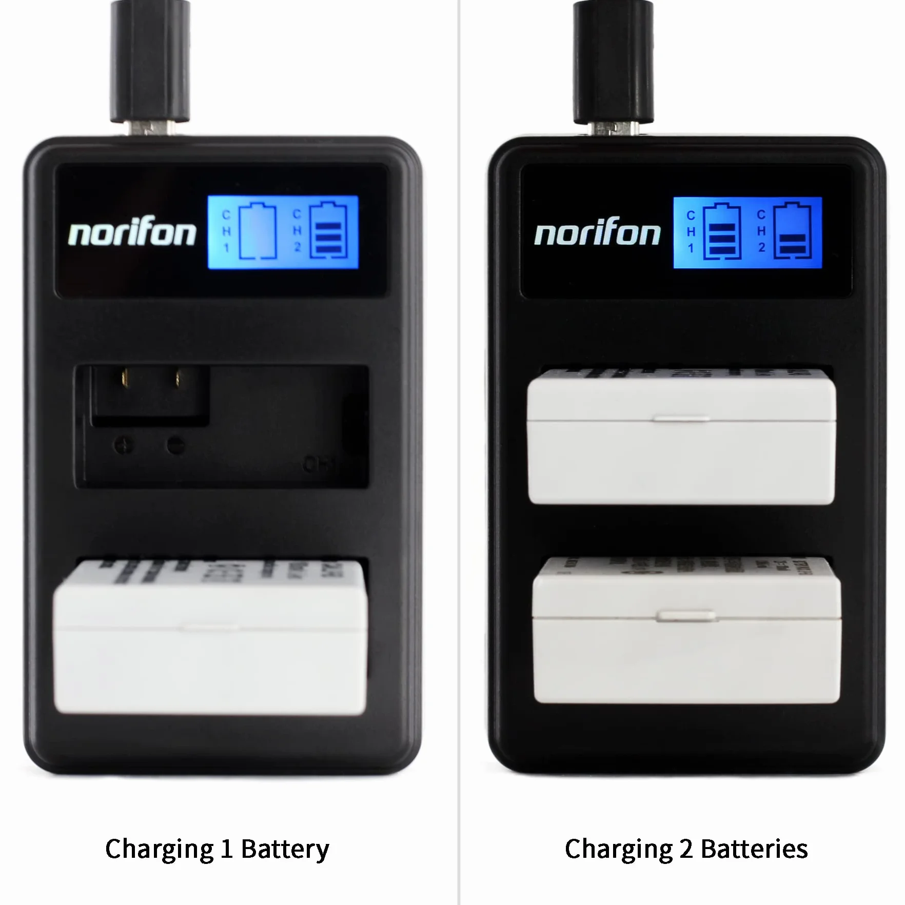 Norifon NP-BX1 Dwukanałowa LCD USB Ładowarka do Sony Cyber-shot DSC-RX100, DSC-RX100 II, DSC-RX100 III, DSC-HX90V, DSC-WX350, DSC-WX500, HDR-AS15 Aparat i nie tylko