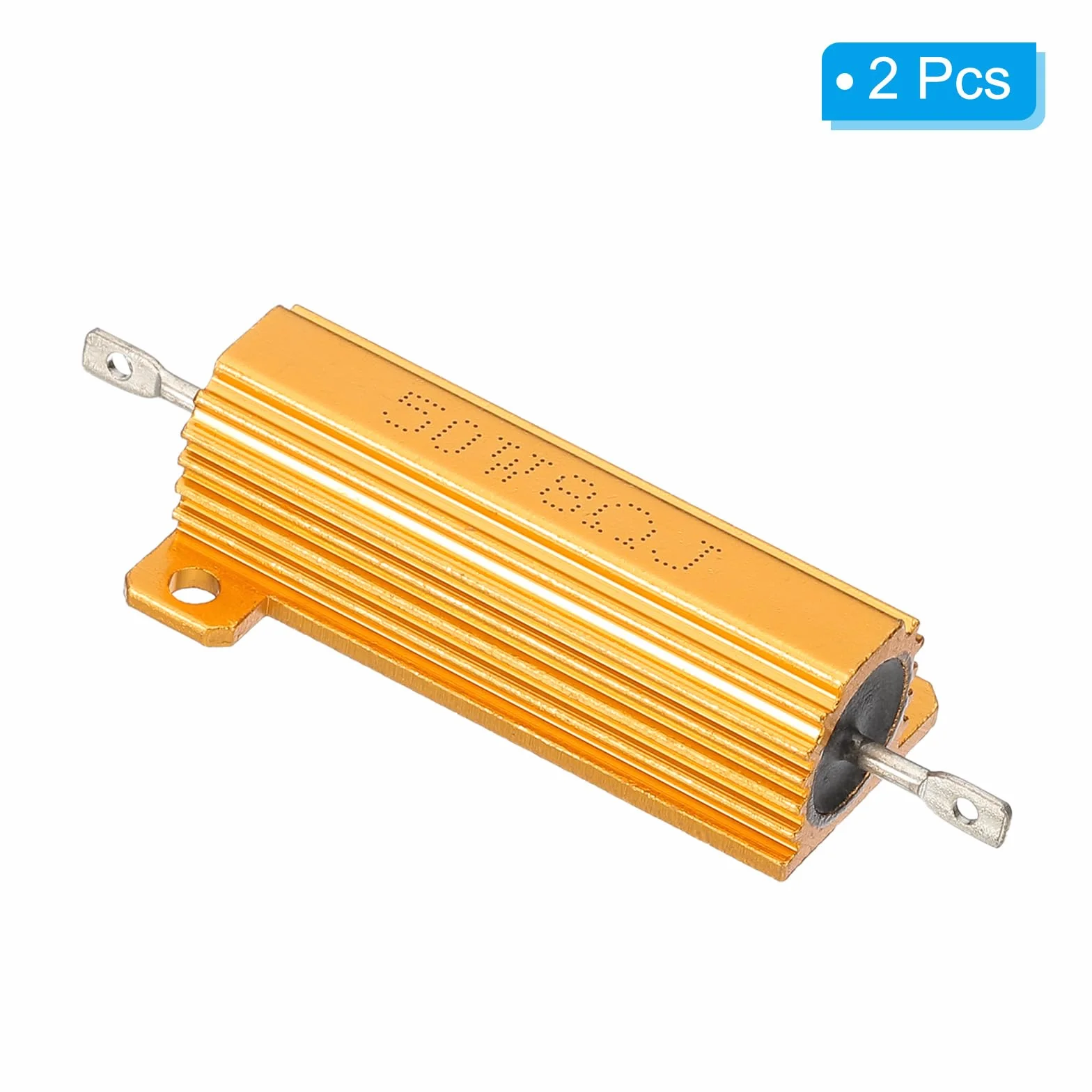 PATIKIL Ohm 50W 8 omów aluminiowa obudowa oporowa, 2 szt. oporu z aluminiową obudową, opór drutowy opór z wtyczką śrubową Tolerancja 5%, złoty