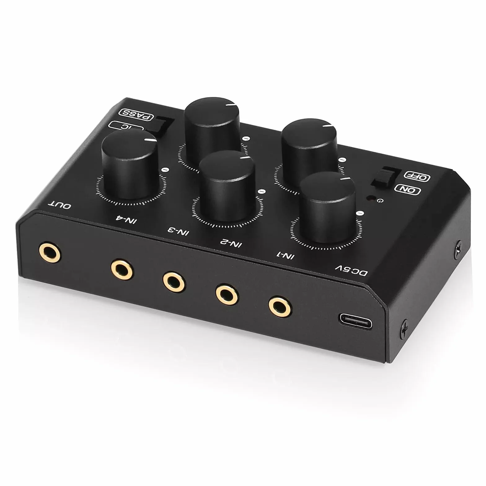 Mini stereo 4-kanałowy mikser audio, ultra niski poziom hałasu, mikser domowy / studio/bar