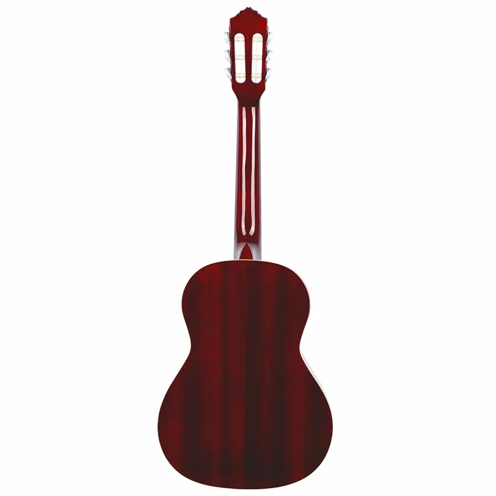 Ortega Guitars Gitara Klasyczna 3/4 – Seria Family – W Zestawie Z Pokrowcem – Świerk, Mahoń, Kolor Czerwony (R121-3/4WR)
