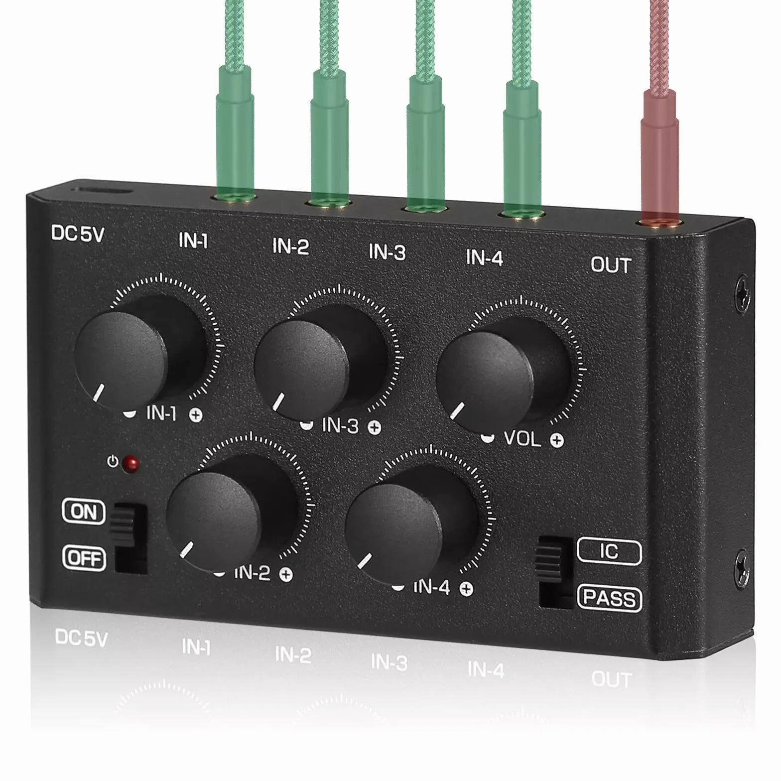 Mini stereo 4-kanałowy mikser audio, ultra niski poziom hałasu, mikser domowy / studio/bar