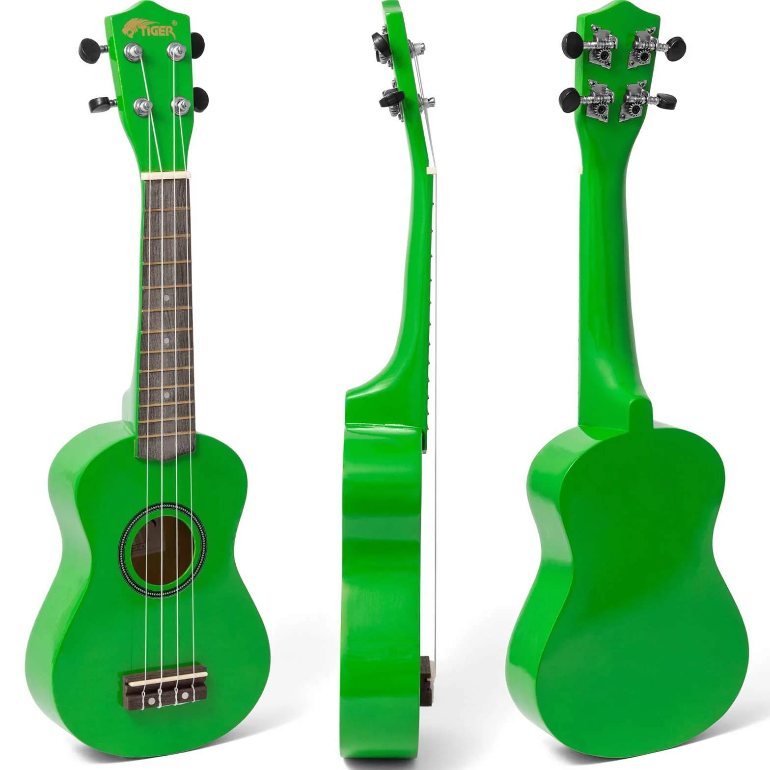 Tiger UKE7 ukulele sopranowe dla początkujących zielony