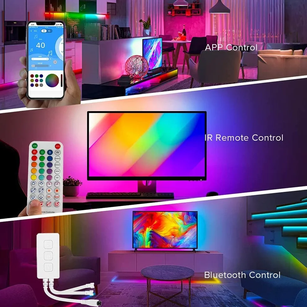 SP611E WS2812B WS2811 Bluetooth muzyczny kontroler taśmy LED IR38 klawisze zdalna aplikacja do adresowalnego oświetlenia LED DC5V-24V