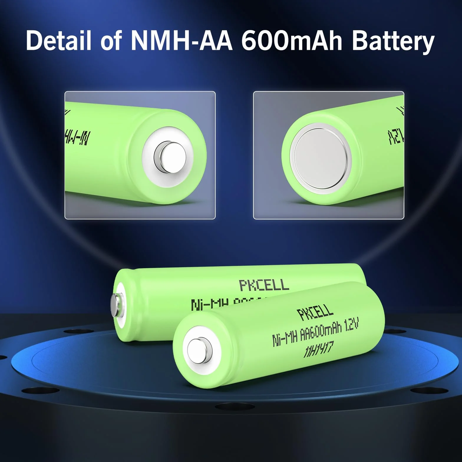 PKCELL AA Akumulatorowe baterie NIMH 1,2V 600mAh do lamp solarnych, zabawek, 12 sztuk