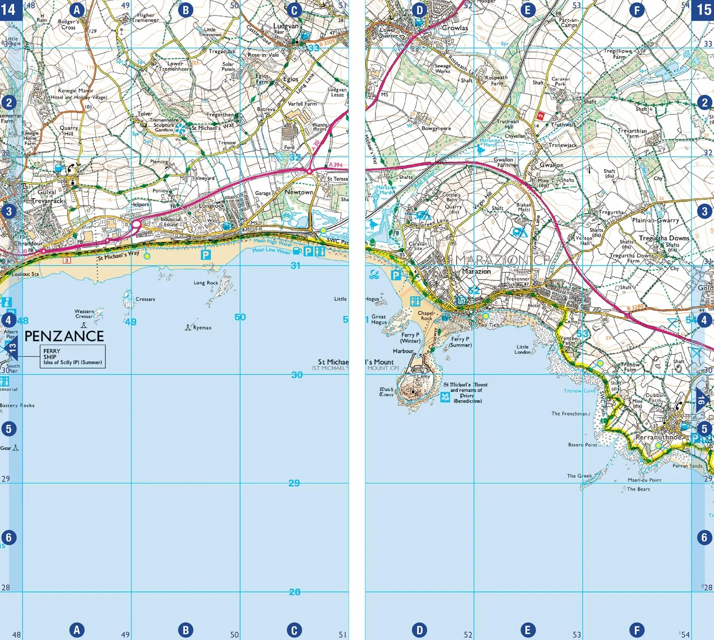 South West Coast Path 3 – South Cornwall: with Ordnance Survey mapping