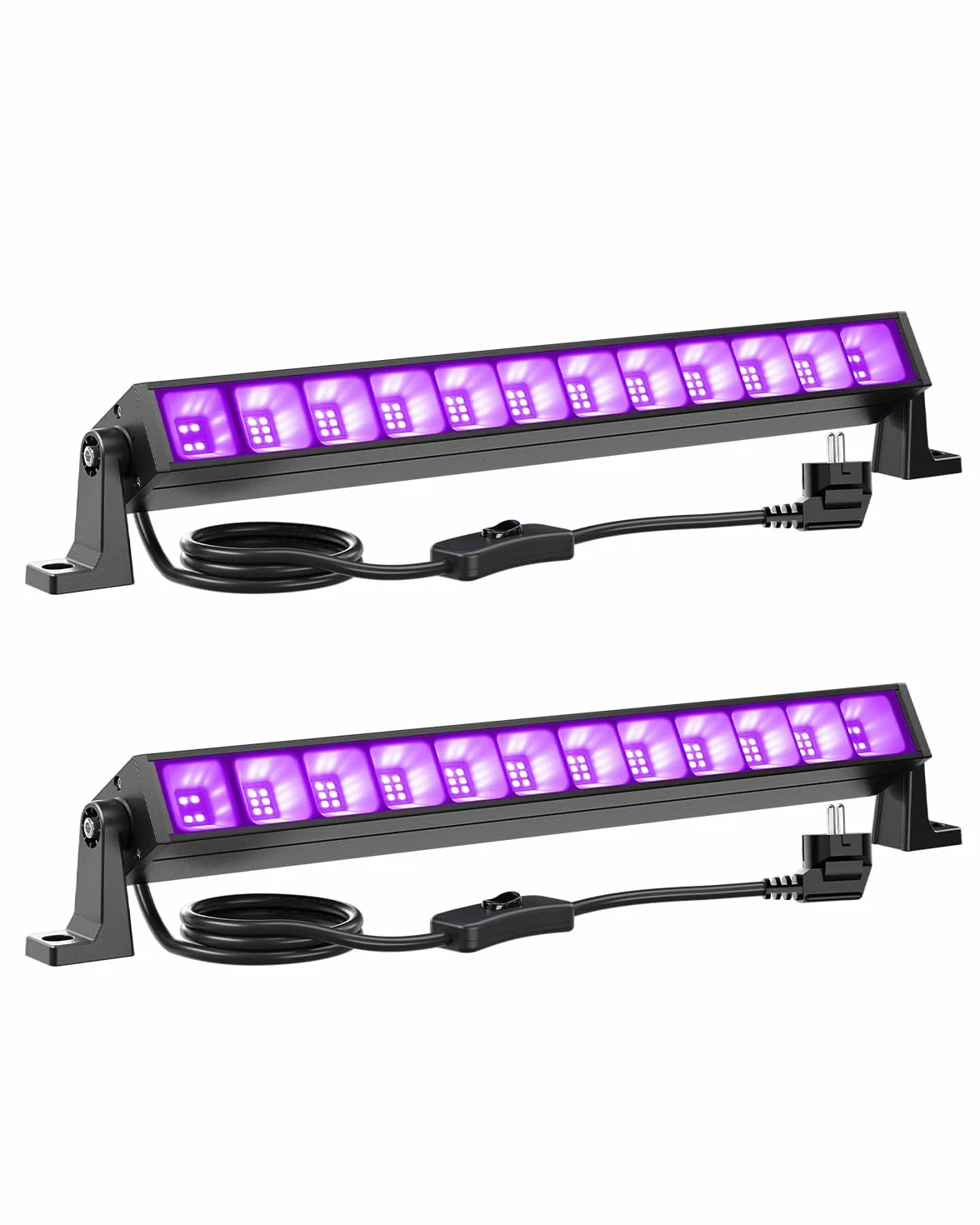 Onforu 2 czarne światło LED, 27 W, reflektor UV z przełącznikiem, IP66, wodoszczelne światło czarne UVA, 400 nm, do pomieszczeń o powierzchni 50 m², reflektor do neonowego koloru, Halloween, dekoracja