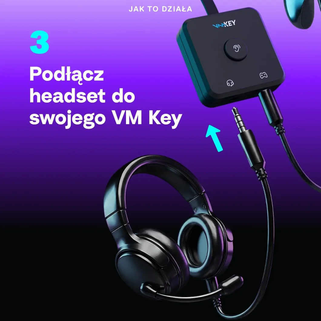 Voicemod Key VMKey Zmieniacz Głosu Soundboard dla Konsol Gamingowych PS5 PS4 XBOX SWITCH2