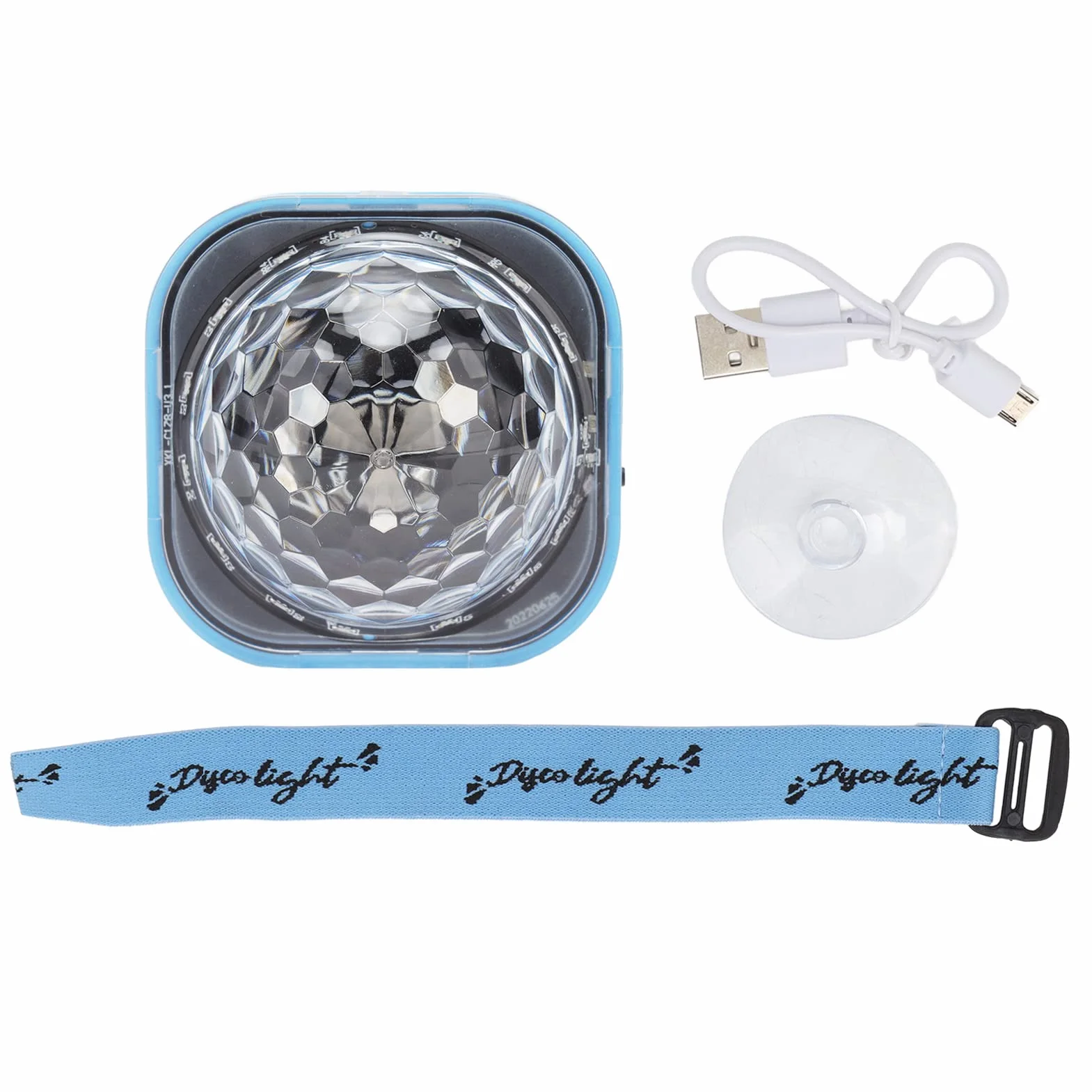 Mini Disco Lights Przenośne Obrotowe Oświetlenie Imprezowe Disco Bransoletka na światło RGB Strobe DJ Led Lights (Niebieska muszla)