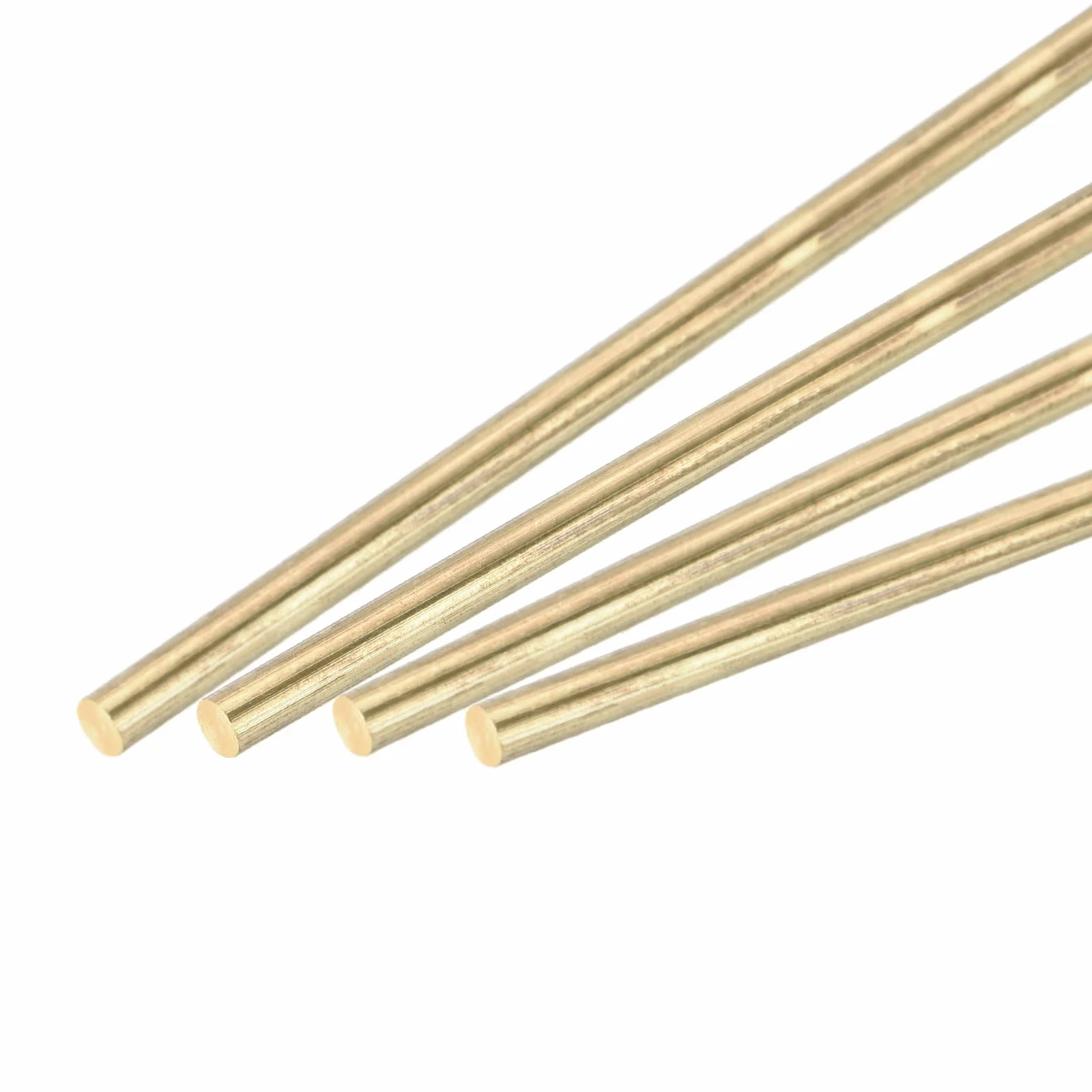 QUARKZMAN Mosiężny pręt, okrągły pręt z litego mosiądzu, średnica 3 mm, długość 355 mm, długość zapasów, drążek tokarski do modeli RC DIY, 4 szt