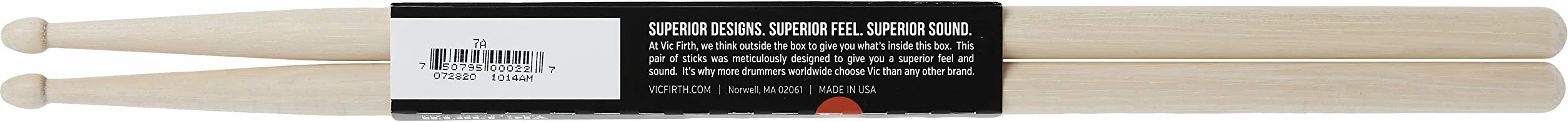 Vic FIrth - American Classic® pałeczki perkusyjne 7A - American Hickory - końcówka drewniana
