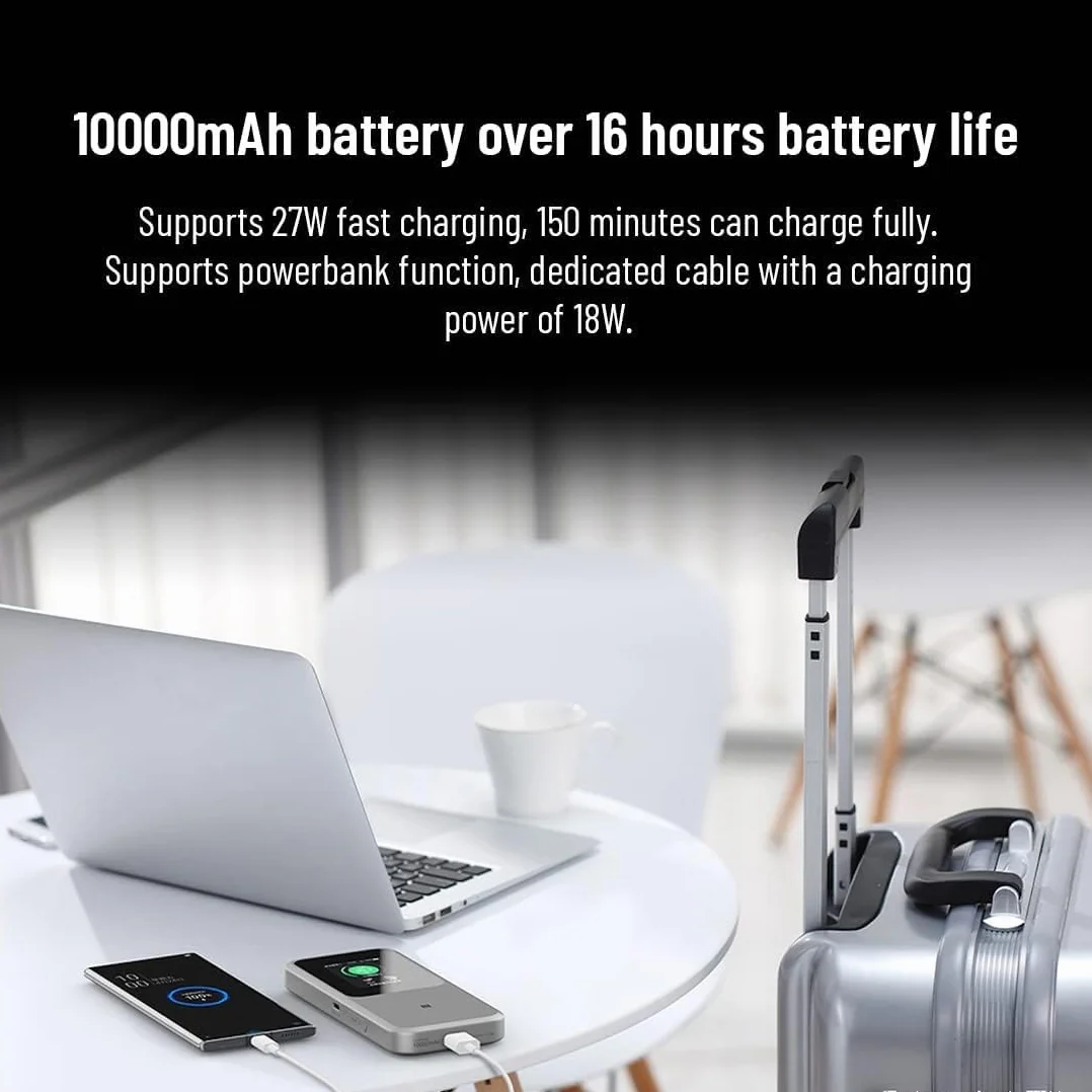 ZTE MU5120 – najpotężniejszy przenośny hotspot WiFi 5G, ogromna bateria 10000 mAh, odwrotne ładowanie 18 W, NFC, ekran dotykowy 2,4", łączy 32 urządzenia – odblokowane gniazdo SIM