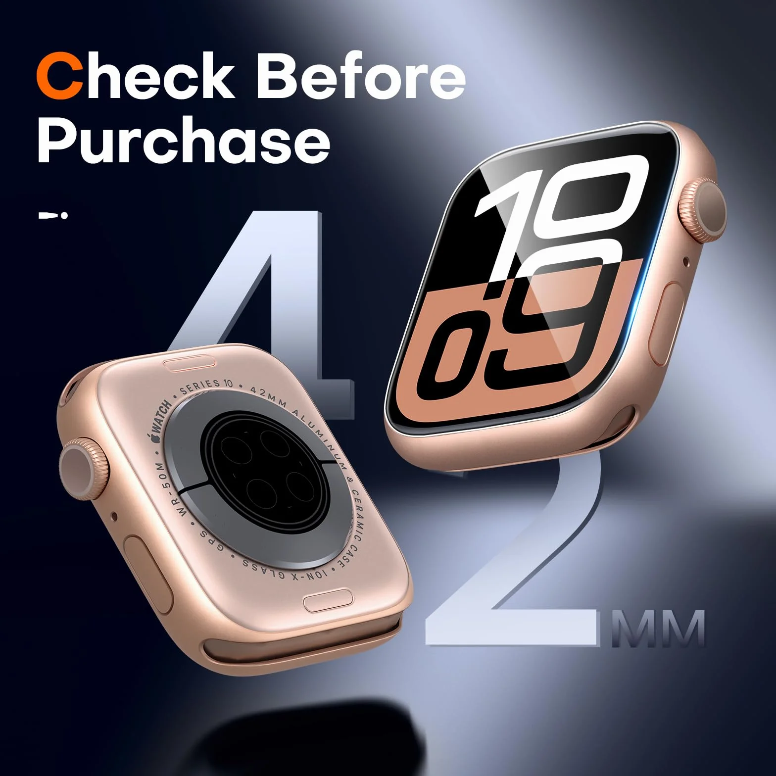 LϟK 8-pak folii ochronnych na ekran Apple Watch Series 11/10 42 mm, samonaprawiająca się folia ochronna na ekran TPU, odporna na zarysowania, 0 bąbelków, HD wrażliwa na dotyk, ulepszona elastyczna