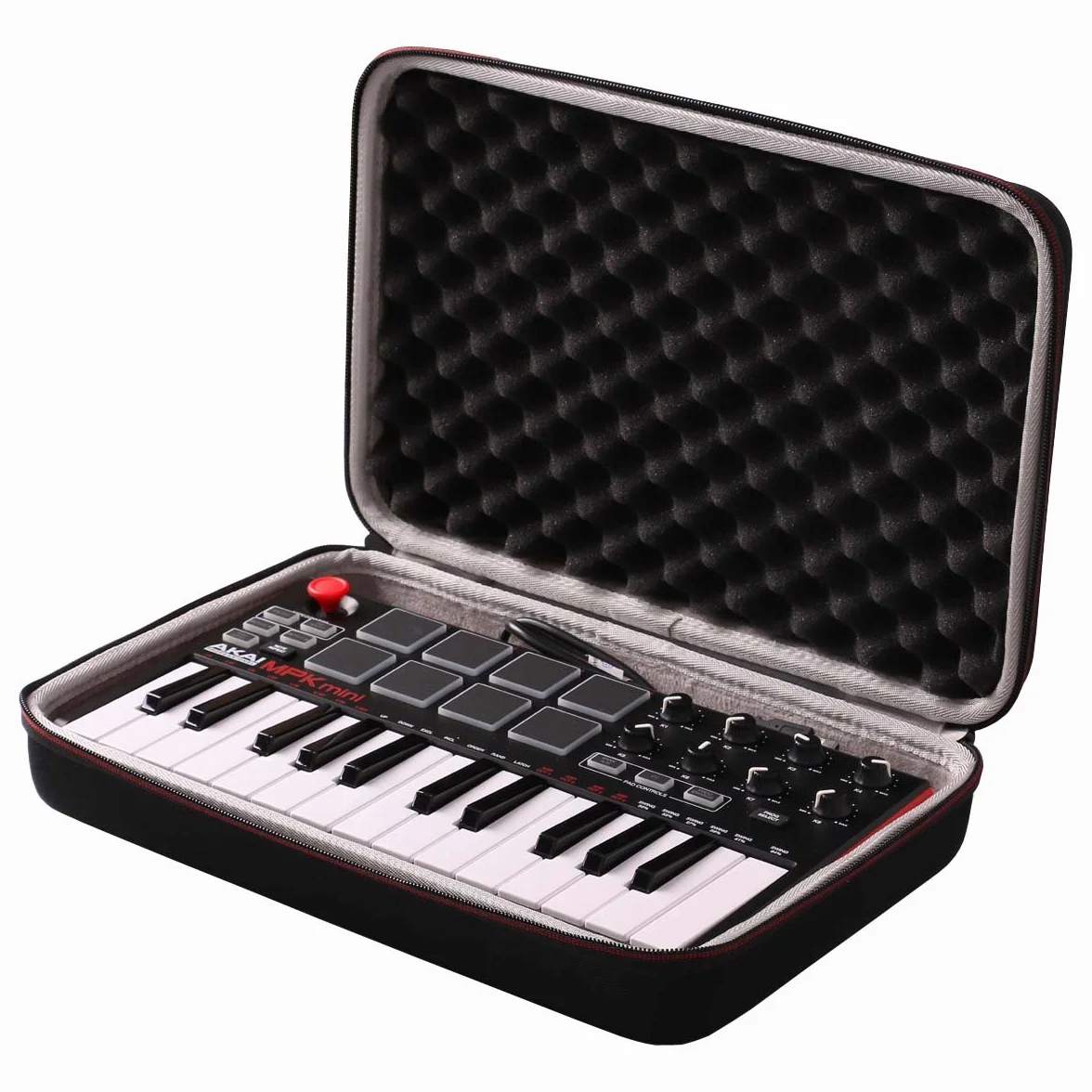 LTGEM Twarda torba transportowa do Akai Professional MPK Mini MKII & MK3 & MPK Mini Play | 25 klawiszy USB i kontroler klawiatury