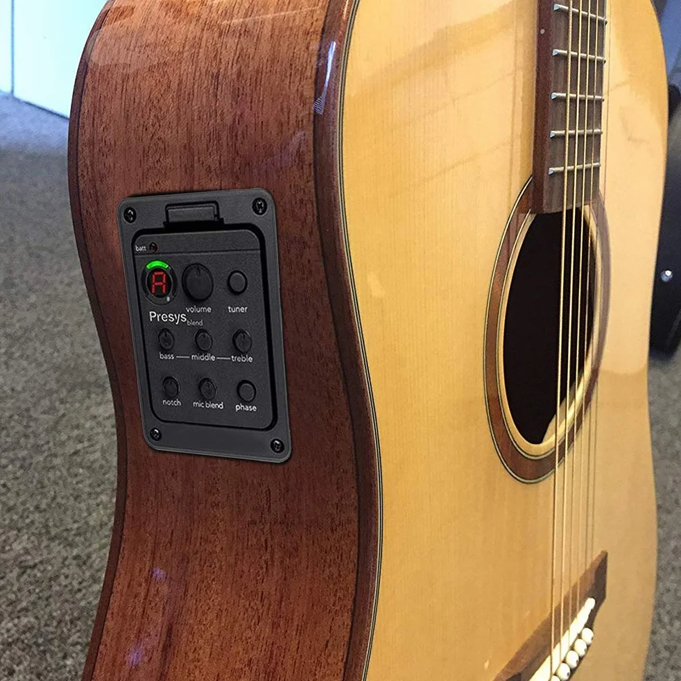 Przetwornik do gitary, przedwzmacniacz gitarowy EQ Tuner Piezo Pickup Beat Gitara Części Akcesoria