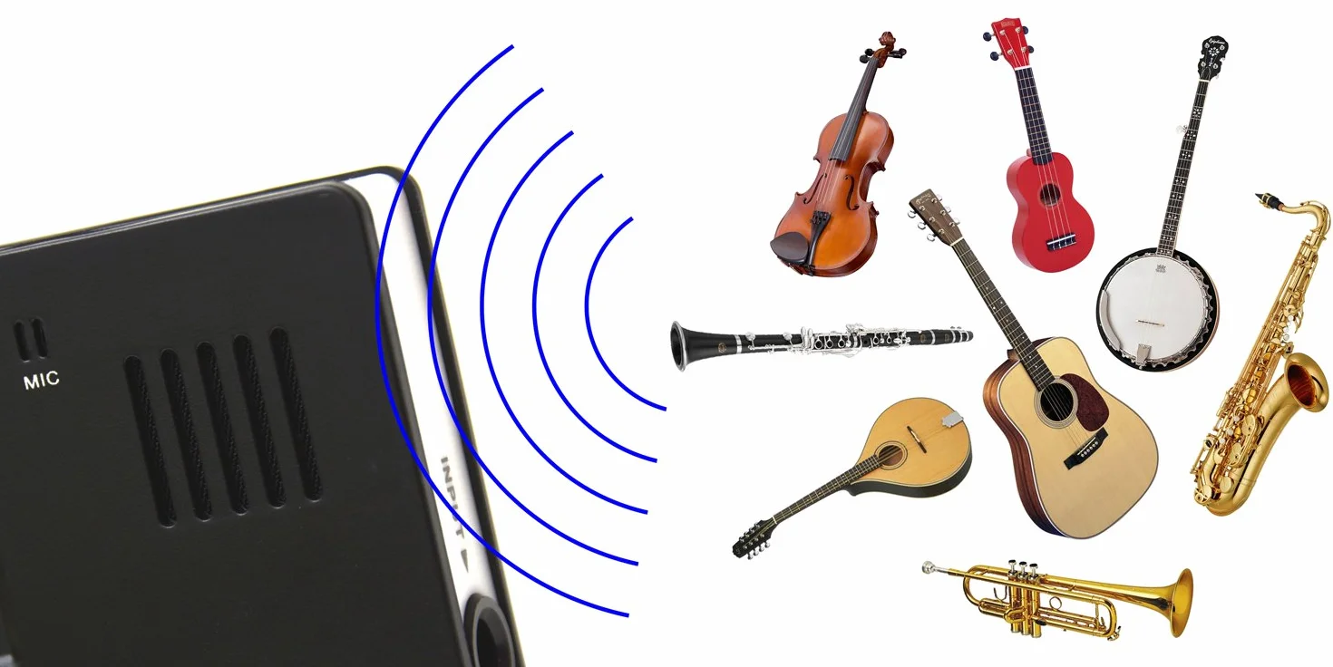 (AMT-560) Agregator + metronom + generator dźwięku. Multiinstrument elektroniczny z 4 opcjami tuningu: z zaciskiem (dowolny instrument), poprzez bezpośrednie połączenie (instrumenty