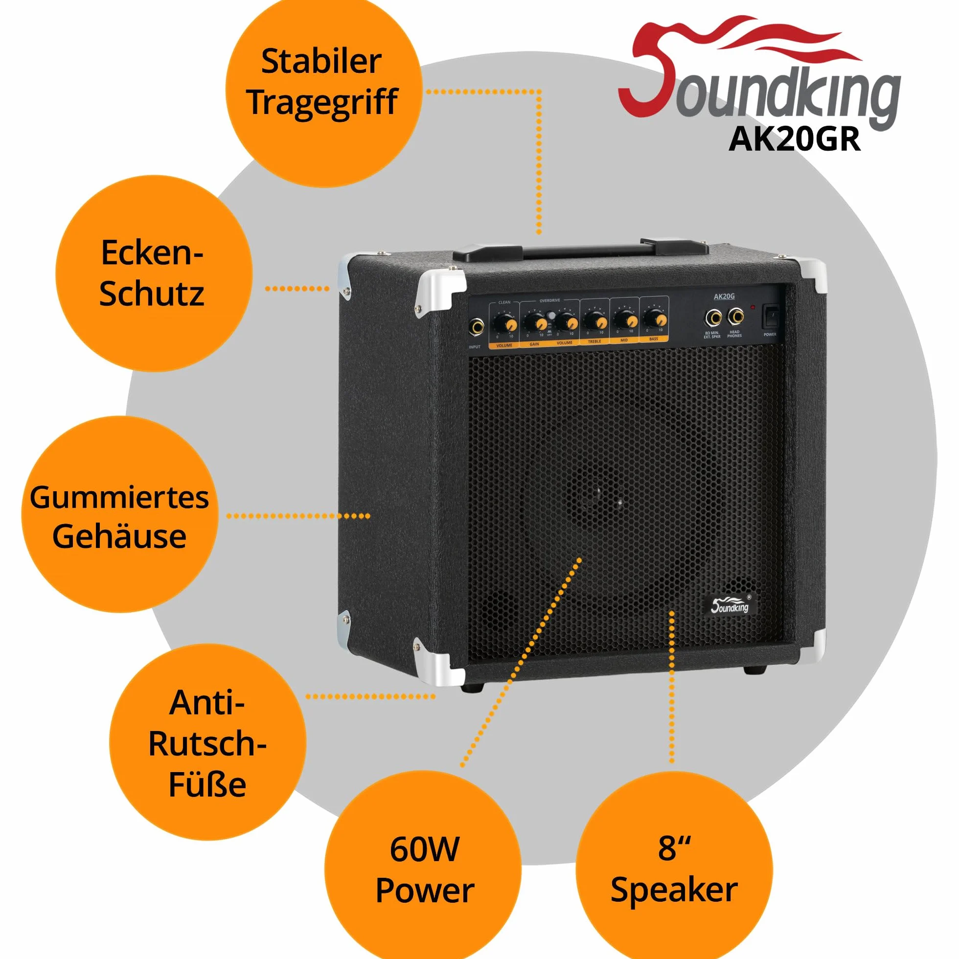 Soundking AK20-G Wzmacniacz gitarowy - dwukanałowy, 60 W