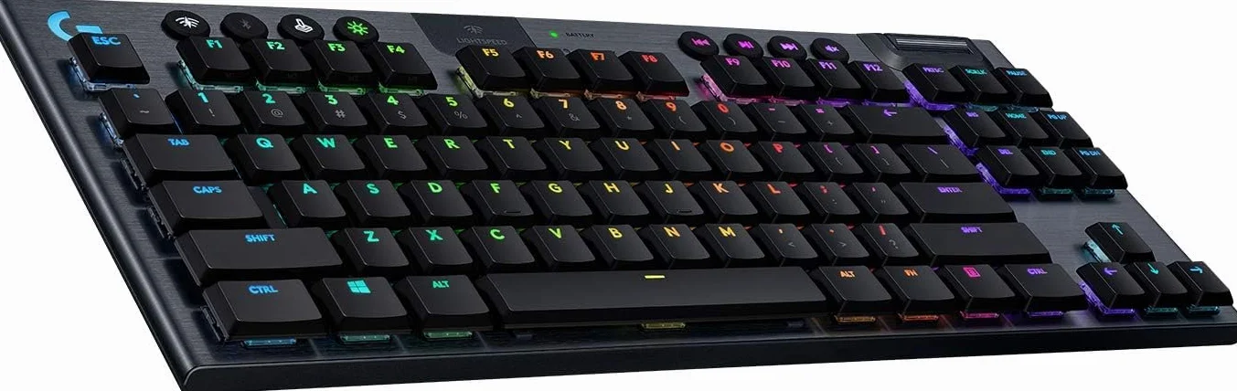 Logitech G915 TKL LIGHTSPEED Wireless RGB Mechanical Gaming Keyboard, Bezprzewodowa mechaniczna klawiatura do gier bez klawiatury numerycznej RGB LIGHTSPEED, Tactile Przełączniki,PC,Mac - Czarny