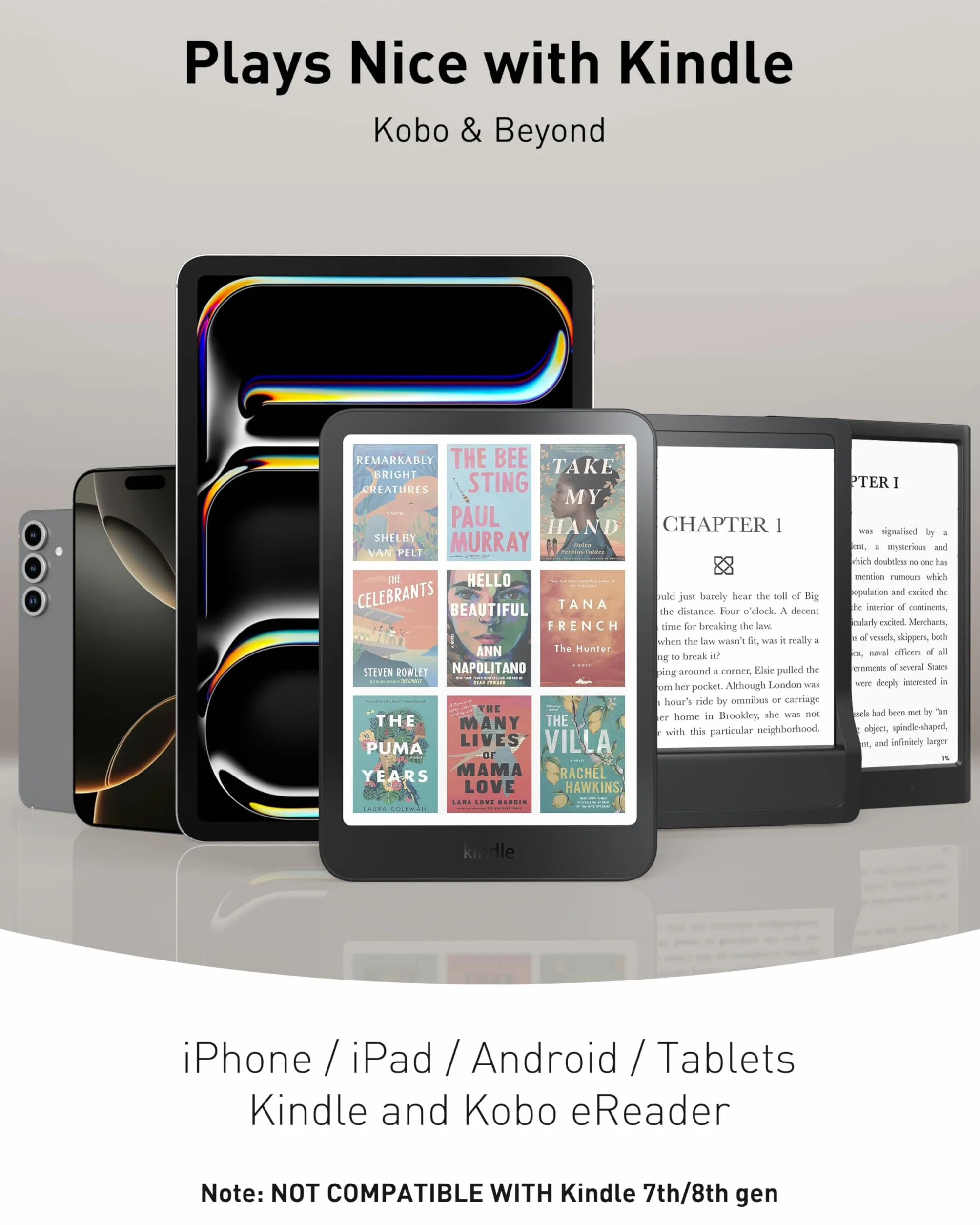 Maxonar Pilot zdalnego sterowania 2 w 1, RF, z magnetyczną funkcją ładowania, Clicker, Page Turner, kompaktowy korpus, kompatybilny z Kindle Oasis