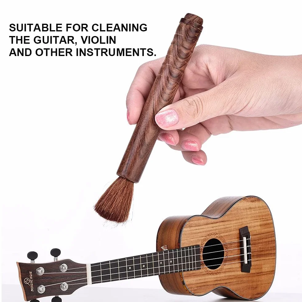 Szczotka do Czyszczenia Skrzypiec, Szczotka do Wełny z Uchwytem z Litego Drewna Narzędzie do Pielęgnacji Skrzypiec Kalafonia Instrument Muzyczny Szczotka do Czyszczenia i (Palisander)