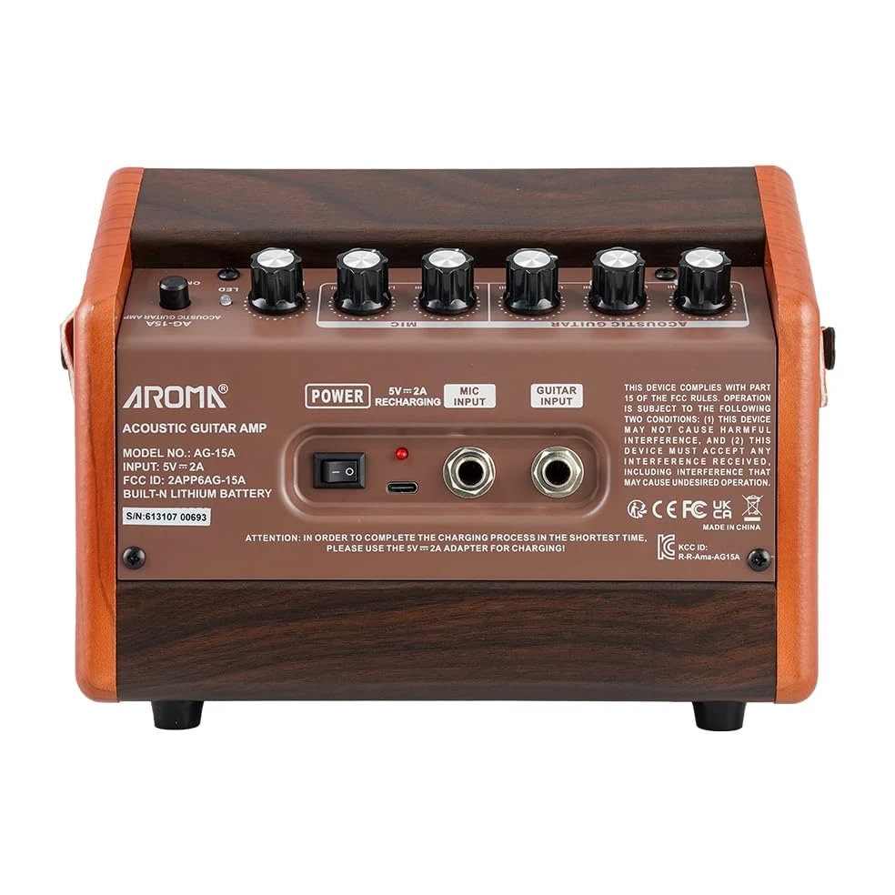 AG-15A 15W przenośny wzmacniacz gitarowy akustyczny wzmacniacz BT głośnik wbudowany akumulator z interfejsem mikrofonu, wzmacniacz gitarowy